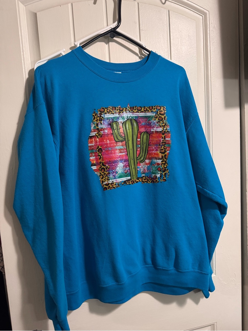 Turquoise Cactus Graphic Sweatshirt - Unbranded